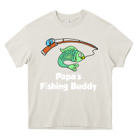 Cream kids papa's fishing buddy grandson or granddaughter fish t shirt Heavy Core Tee - linhVisuals