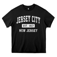 Black jersey city new jersey nj vintage established sports design pullover h Heavy Core Tee - linhVisuals