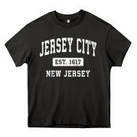 Jersey City New Jersey Nj Vintage Established Sports Design Pullover H Heavy Core Tee | Teevron