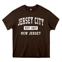 Chocolate Brown jersey city new jersey nj vintage established sports design pullover h Heavy Core Tee - linhVisuals