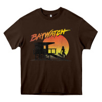 Chocolate Brown baywatch lifeguard sunset t shirt Heavy Core Tee - linhVisuals
