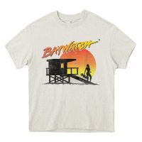 Cream baywatch lifeguard sunset t shirt Heavy Core Tee - linhVisuals