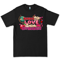 Black Valentine's Day Teach Love Inspire Premium Tee - FaDigitalArtStudio