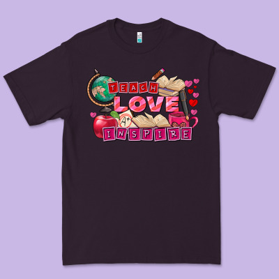 Valentine's Day Teach Love Inspire Premium Tee Designed By Fadigitalartstudio