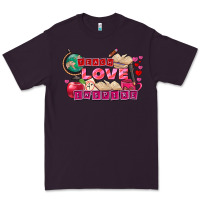 Plum Valentine's Day Teach Love Inspire Premium Tee - FaDigitalArtStudio