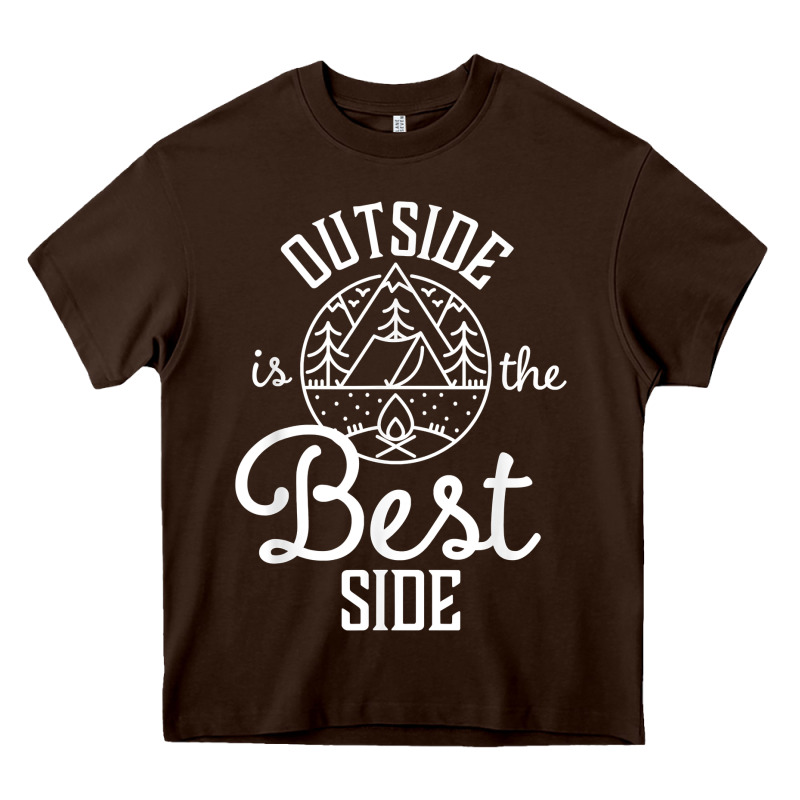 Outside Is The Best Side For Outdoor Campers And Hikers T Shirt Heavy Core Tee by linhVisuals | Teevron