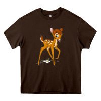 Chocolate Brown bambi Heavy Core Tee - linhVisuals