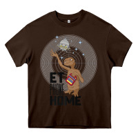 Chocolate Brown e.t. phone home spaceship flying away premium t shirt Heavy Core Tee - linhVisuals