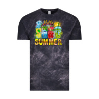 Cloud Black Hello Summer Vintage Tee - CowhideDigitalArt