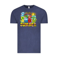 Vintage Denim Hello Summer Vintage Tee - CowhideDigitalArt