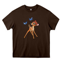 Chocolate Brown bambi Heavy Core Tee - linhVisuals
