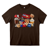 Chocolate Brown Postal Worker Coffee Cups Heavy Core Tee - FaDigitalArtStudio