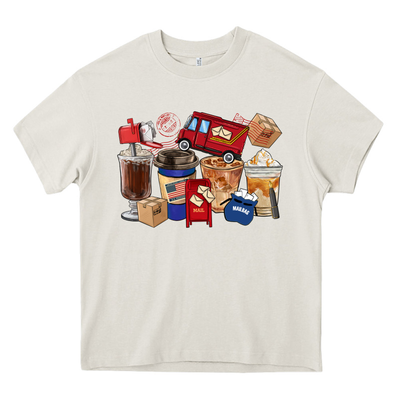 Postal Worker Coffee Cups Heavy Core Tee by FaDigitalArtStudio | Teevron