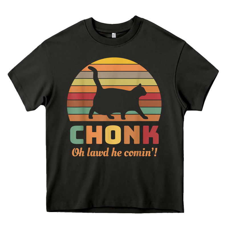 Chonk Cat Scale Meme Retro Oh Lawd He Comin' Memes T Shirt Heavy Core Tee by linhVisuals | Teevron
