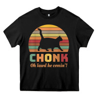 Black chonk cat scale meme retro oh lawd he comin' memes t shirt Heavy Core Tee - linhVisuals