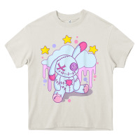 Cream bunny pastel goth voodoo doll t shirt Heavy Core Tee - linhVisuals