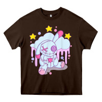 Chocolate Brown bunny pastel goth voodoo doll t shirt Heavy Core Tee - linhVisuals