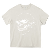 Cream creepy cool egirl eboy pastel goth vaporwave glitch skull sweatshirt Heavy Core Tee - linhVisuals