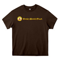 Chocolate Brown howies pizza Heavy Core Tee - linhVisuals
