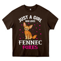 Chocolate Brown fennec fox just a girl who loves fennec foxes t shirt Heavy Core Tee - linhVisuals