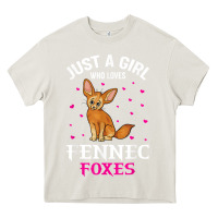 Cream fennec fox just a girl who loves fennec foxes t shirt Heavy Core Tee - linhVisuals
