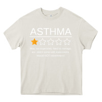 Cream funny asthma awareness one star rating inhaler wheezy breath t shirt Heavy Core Tee - linhVisuals