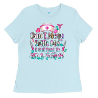 Baby Blue Don't Mess With Me I Get Paid To Stab People Ladies Tee - CowhideDigitalArt