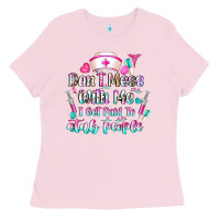Bubblegum Pink Don't Mess With Me I Get Paid To Stab People Ladies Tee - CowhideDigitalArt