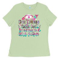 Matcha Don't Mess With Me I Get Paid To Stab People Ladies Tee - CowhideDigitalArt