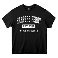 Black harpers ferry west virginia wv vintage established sports pullover hoo Heavy Core Tee - linhVisuals