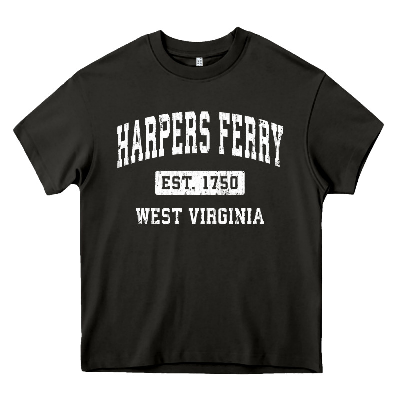 Harpers Ferry West Virginia Wv Vintage Established Sports Pullover Hoo Heavy Core Tee by linhVisuals | Teevron