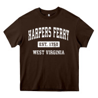 Chocolate Brown harpers ferry west virginia wv vintage established sports pullover hoo Heavy Core Tee - linhVisuals