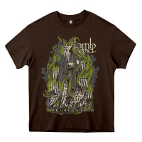 Chocolate Brown lamb of god music concert Heavy Core Tee - linhVisuals