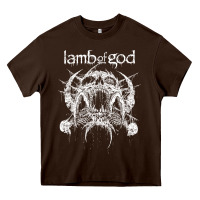 Chocolate Brown lamb of god music concert Heavy Core Tee - linhVisuals