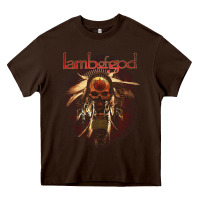 Chocolate Brown lamb of god music concert Heavy Core Tee - linhVisuals