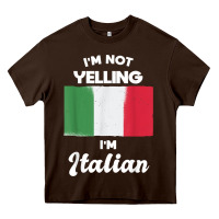 Chocolate Brown i'm not yelling i'm italian t shirt Heavy Core Tee - linhVisuals