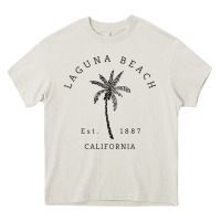 Cream retro cool laguna beach california palm tree unique novelty sweatshirt Heavy Core Tee - linhVisuals