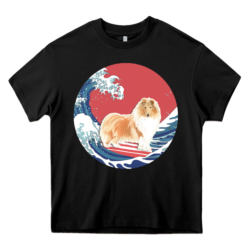 Rough Collie T  Shirt Rough Collie Gifts   Ocean Waves Surfing Rough C Heavy Core Tee by linhVisuals | Teevron