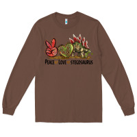 Chestnut Peace Love Stegosaurus Long Sleeve Tee - LillyAllenDesigns