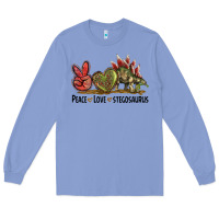 Colony Blue Peace Love Stegosaurus Long Sleeve Tee - LillyAllenDesigns