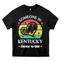 Black someone in kentucky loves me t  shirt someone in kentucky loves me fun Heavy Core Tee - linhVisuals