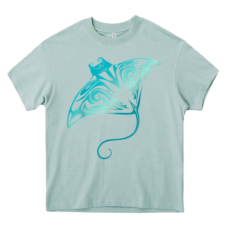 Hawaii Tribal Manta Ray Hawaiian Shirt Shark Lover T Shirt Heavy Core Tee by linhVisuals | Teevron