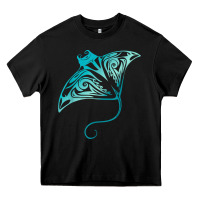 Black hawaii tribal manta ray hawaiian shirt shark lover t shirt Heavy Core Tee - linhVisuals