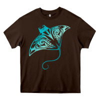 Chocolate Brown hawaii tribal manta ray hawaiian shirt shark lover t shirt Heavy Core Tee - linhVisuals