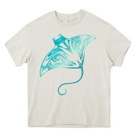 Cream hawaii tribal manta ray hawaiian shirt shark lover t shirt Heavy Core Tee - linhVisuals