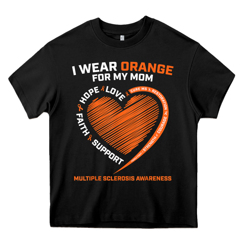 I Wear Orange For My Mom Ms Multiple Sclerosis Awareness T Shirt Heavy Core Tee by linhVisuals | Teevron