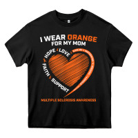 Black i wear orange for my mom ms multiple sclerosis awareness t shirt Heavy Core Tee - linhVisuals