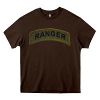 Chocolate Brown army ranger tab subdued infantry grunt pullover hoodie Heavy Core Tee - linhVisuals