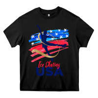 Black ice skating dance support the team tshirt usa flag t shirt Heavy Core Tee - linhVisuals