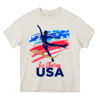 Ice Skating Dance Support The Team Tshirt Usa Flag T Shirt Heavy Core Tee | Teevron